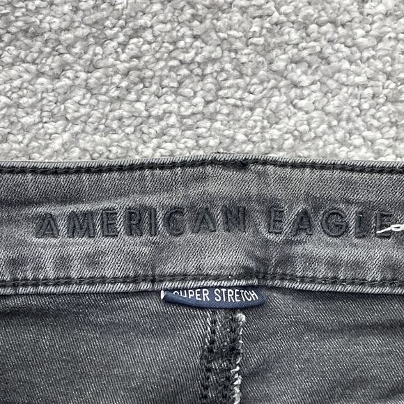 American Eagle Jeans Womens 4 Reg Gray Hi Rise Jegging Distressed Rips Denim - Picture 5 of 11